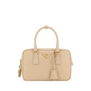 Prada Women Sand Leather Handbag